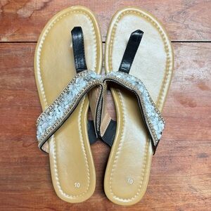 Sparkly Wedge Heeled Sandals